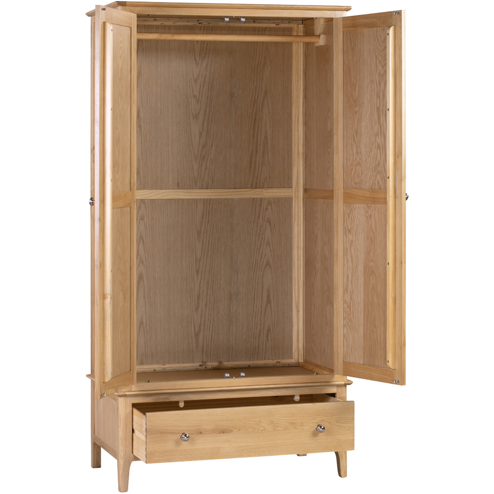 Julian Bowen Cotswold 2 Door Single Drawer Natural Wardrobe Image 4