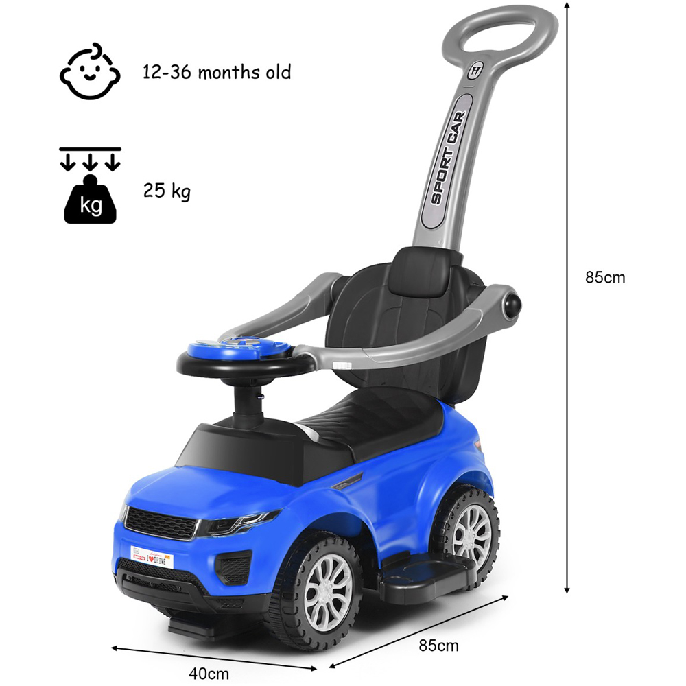 Costway 3-in-1 Kids Blue Sliding Ride On Push Car Stroller Image 7