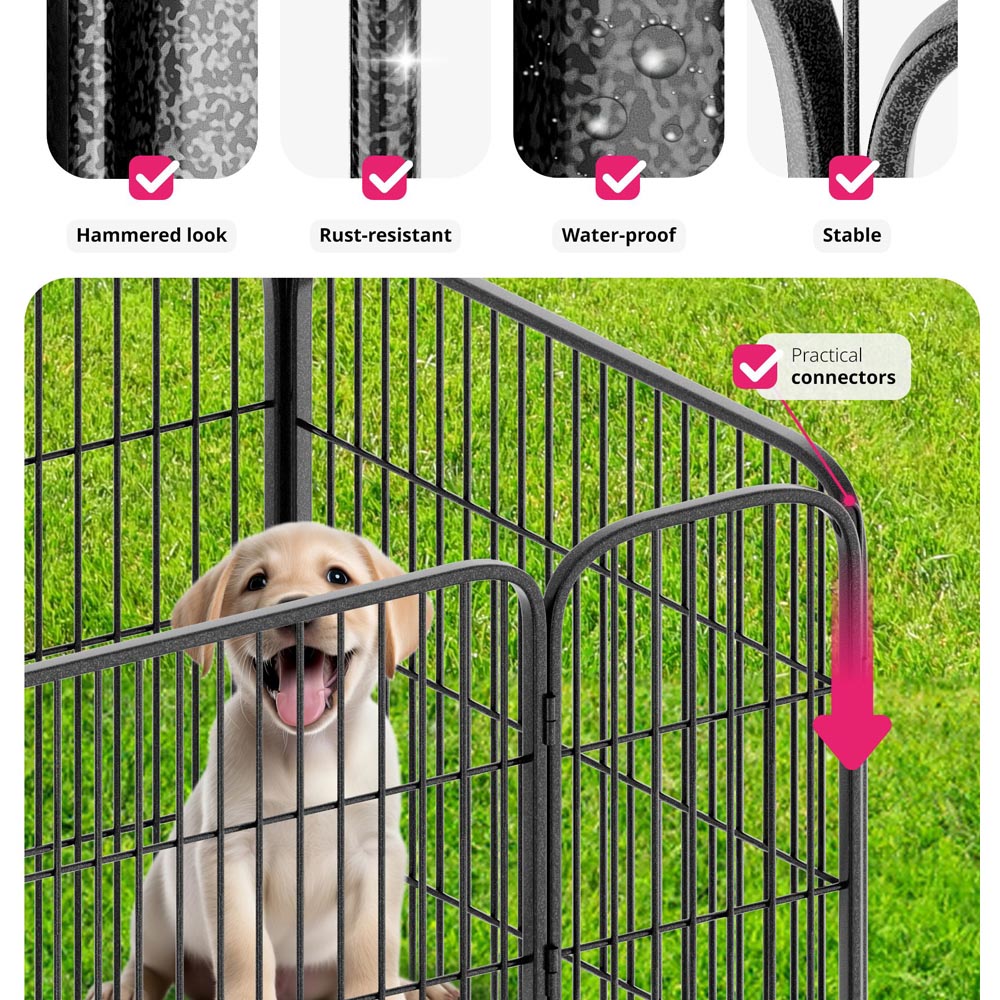 tectake 4 Piece Foldable Dog Playpen Image 7