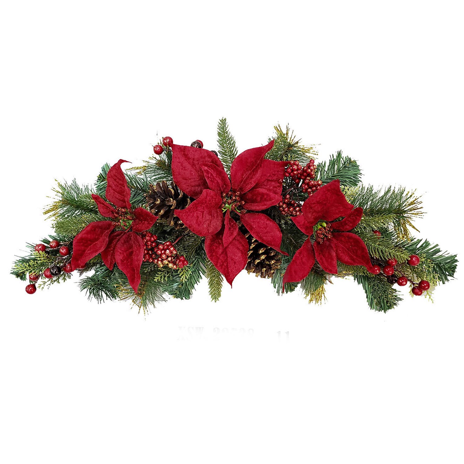 Christmas Poinsettia Glitter Swag Image