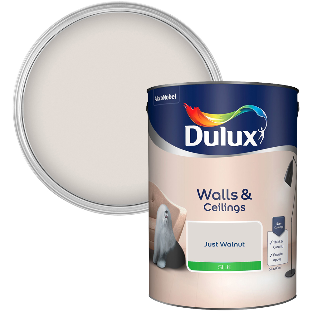 Dulux Silk Emulsion Paint Just Walnut 5l Image 1