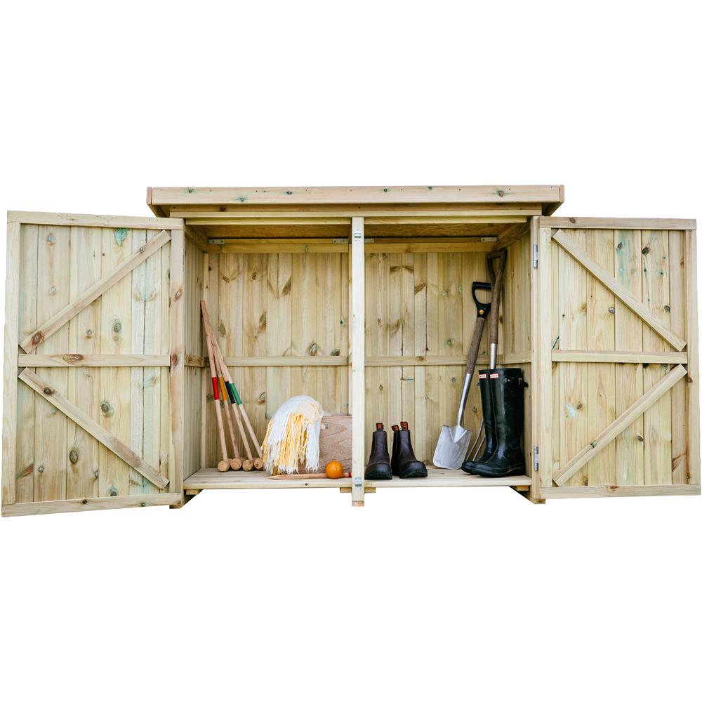 The Garden Village Mitton 4.7 x 2.6ft Medium Wooden Apex Garden Storage Shed Image 2