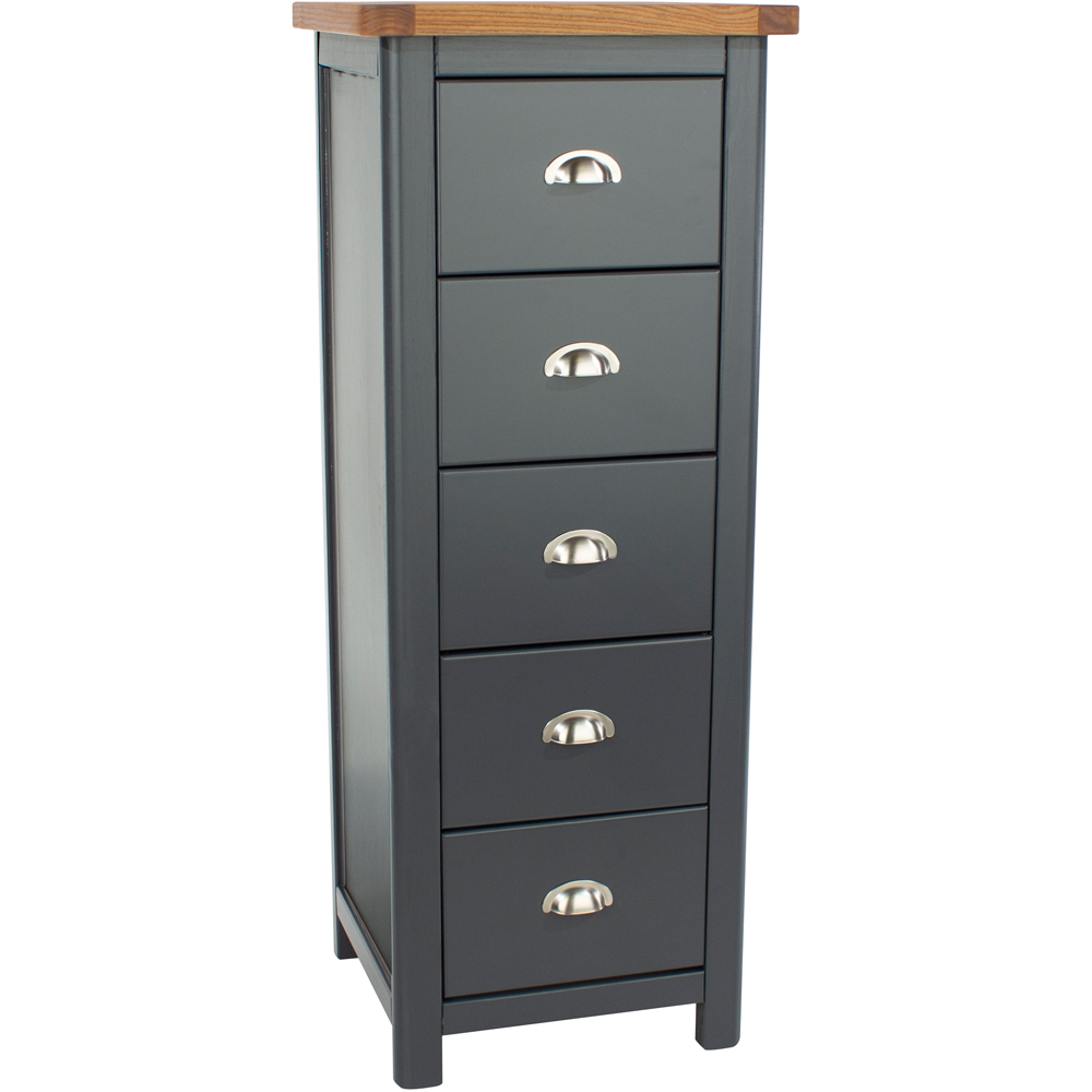 Core Products Dunkeld 5 Drawer Midnight Blue Narrow Chest of Drawers Image 4