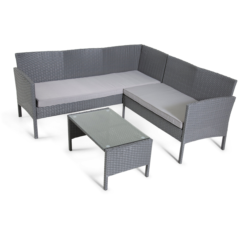 Outdoor Living The Lakewood 5 Seater Grey Rattan Corner Lounge Set Image 3
