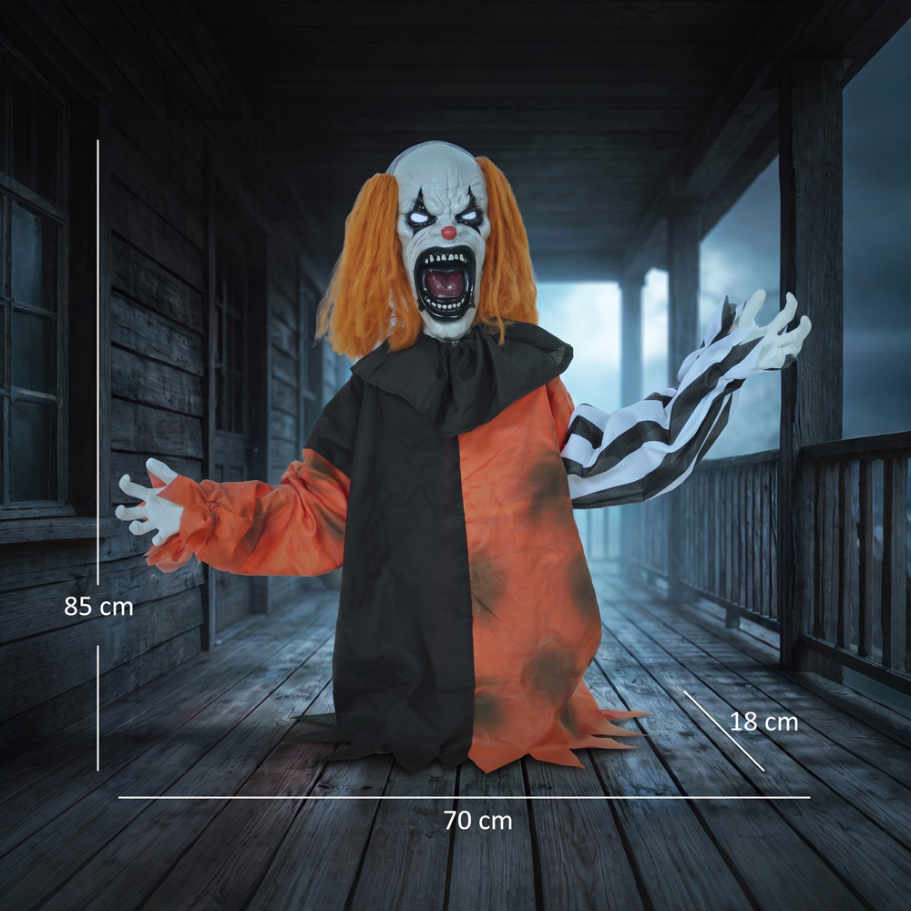 HOMCOM Light Up Face Changing Animated Clown Halloween Decoration 2.7ft Image 8