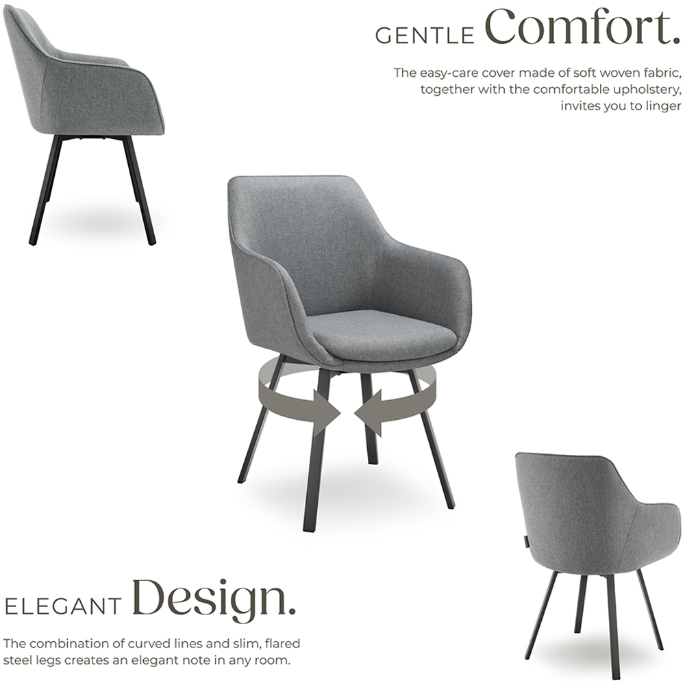 tectake Alicon Set of 6 Anthracite Dining Chair Image 3