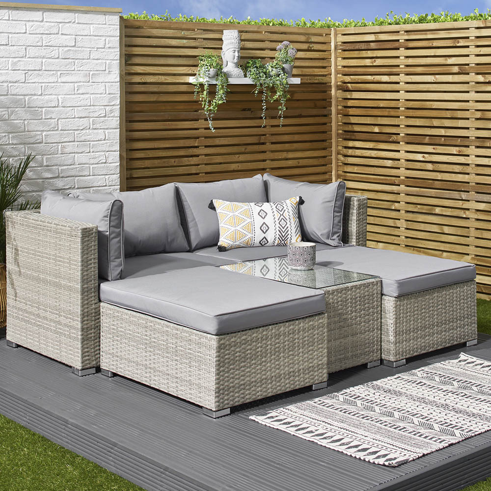 Outdoor Essentials Avalon 4 Seater Natural Rattan Patio Lounge Set Image 1