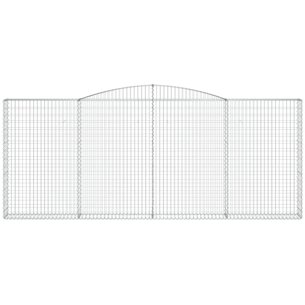 vidaXL Silver Galvanised Iron Arched Gabion Basket 400 x 30 x 160/180cm 4 Pack Image 2