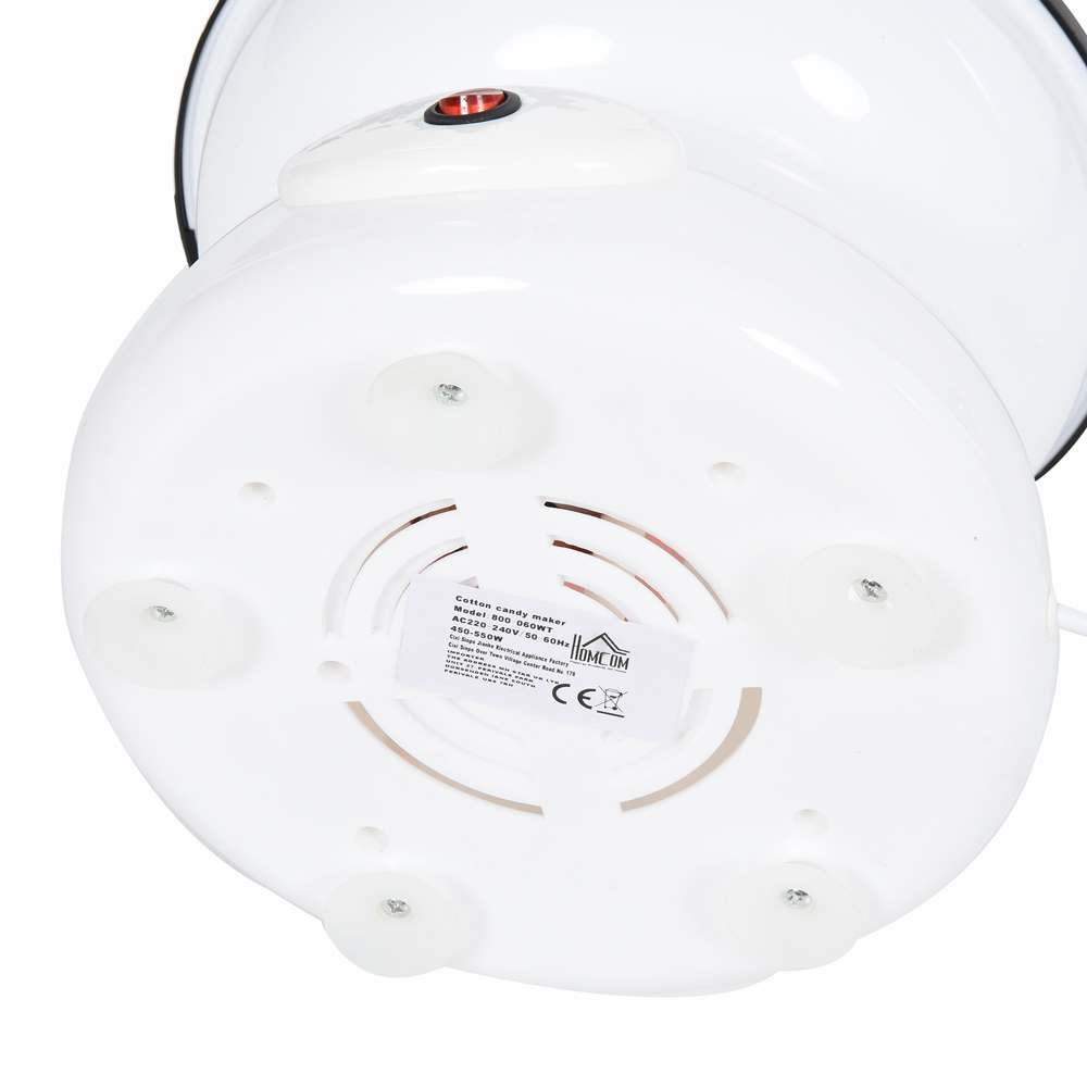 HOMCOM 800-060WT 450W White Non-Stick Electric Candyfloss Machine Kit Image 4