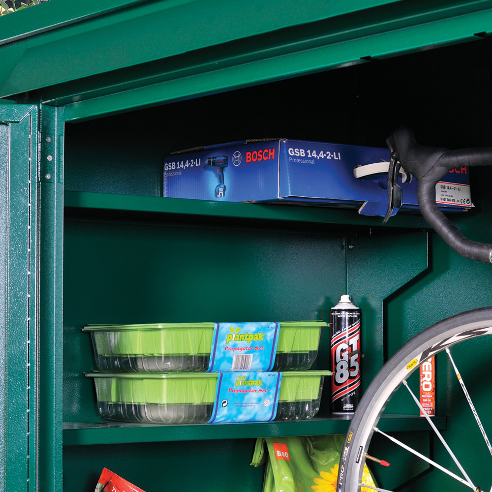 Asgard Trojan Plus 7 x 3ft Double Door Cream Bike and Garden Shed Image 8