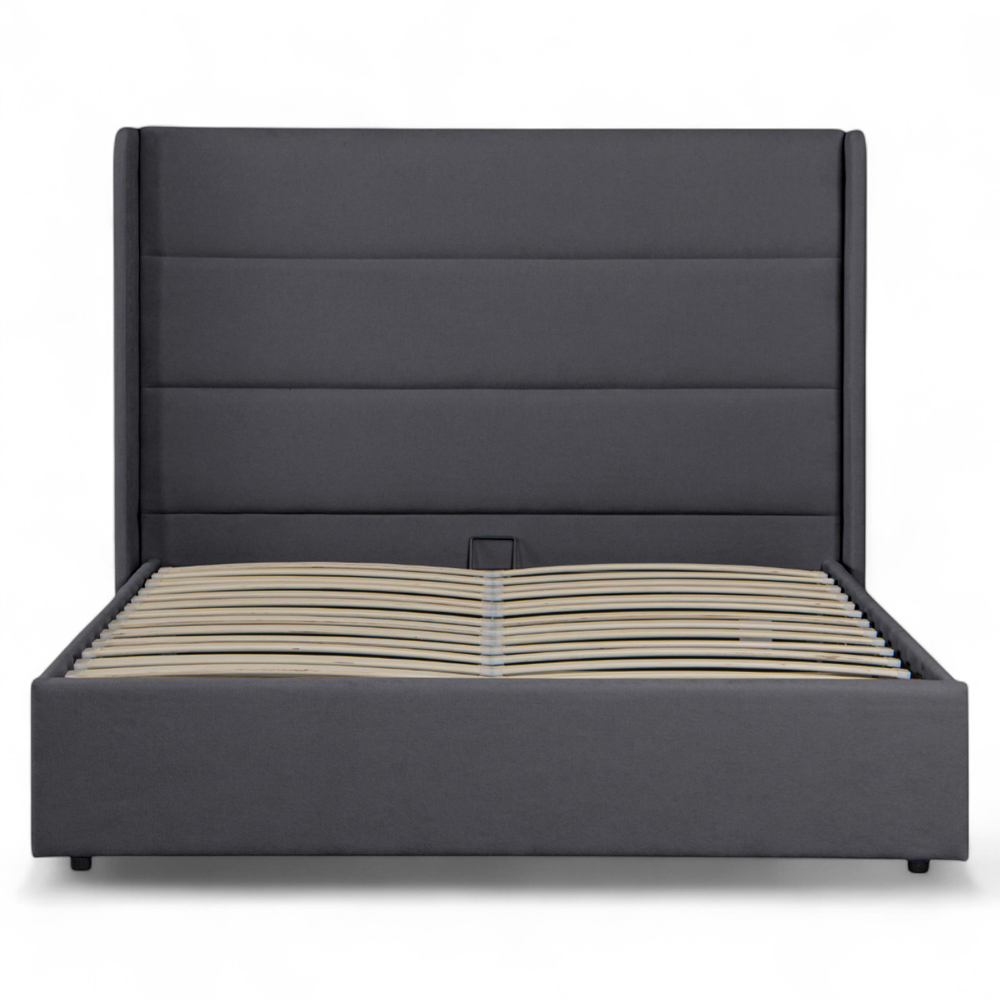 Wilmslow Double Charcoal Grey Ottoman Bed Image 3
