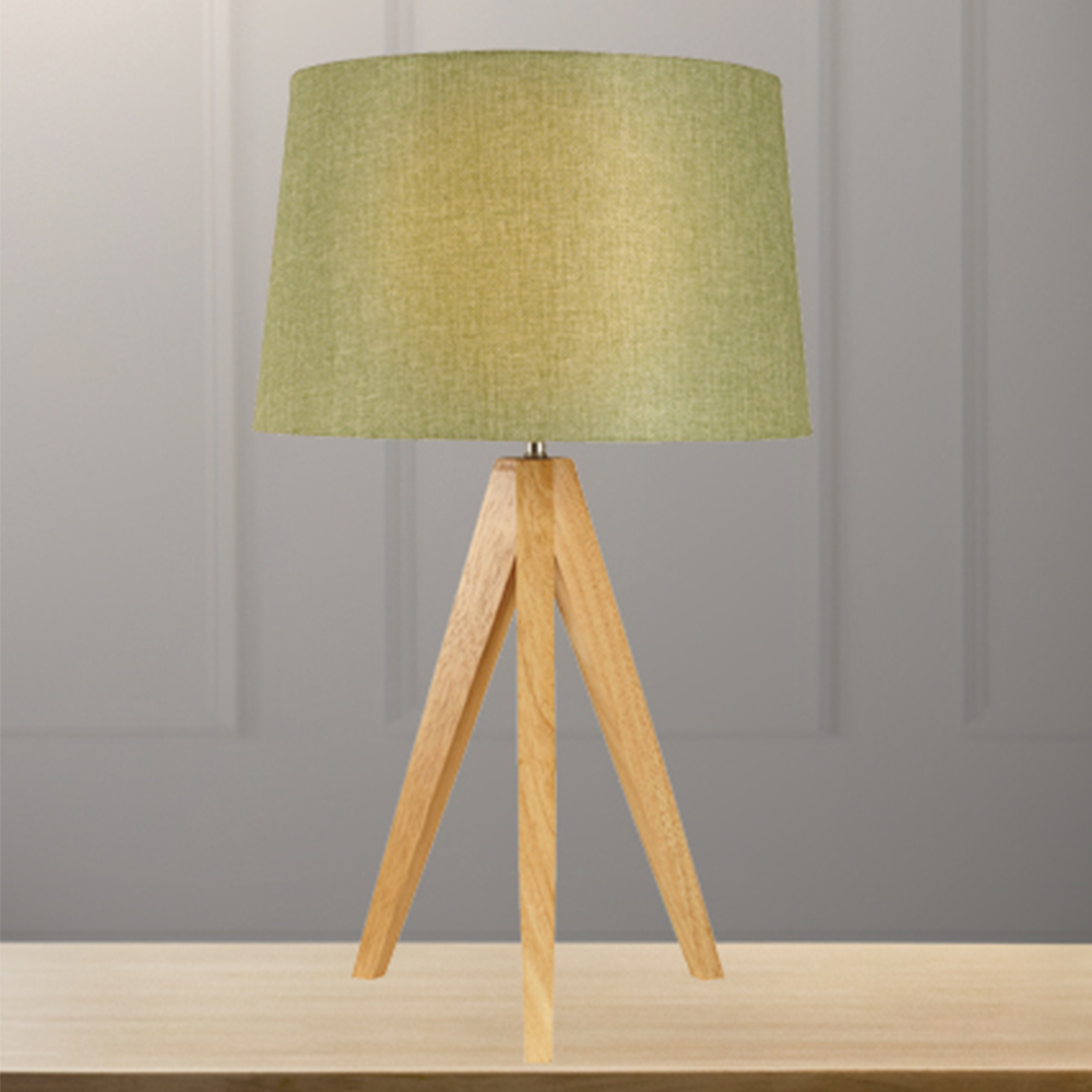 Wooden Tripod Lamp Olive Image 2