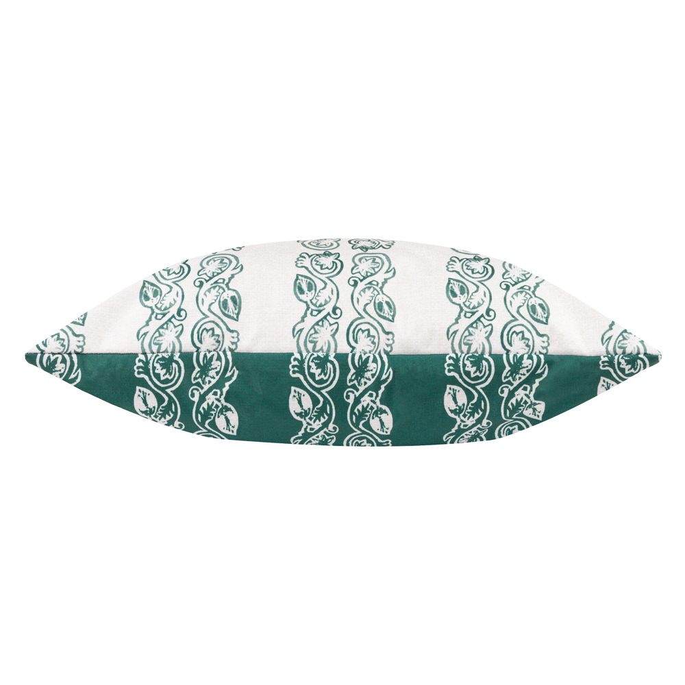 Paoletti Kalindi Teal Stripe Floral UV and Water Resistant Outdoor Cushion Image 3