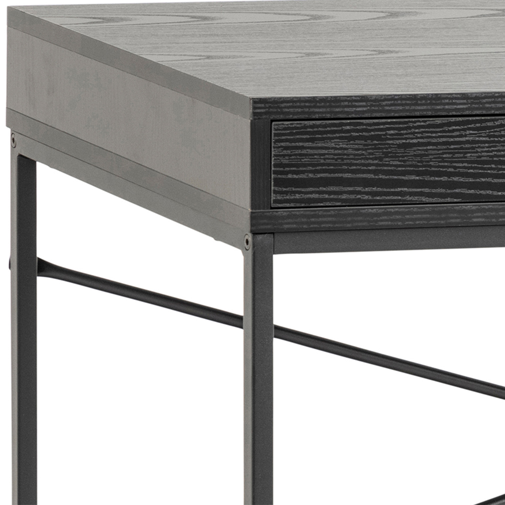 Florence Seaford Single Drawer Single Cube Ash Black Office Desk Image 6