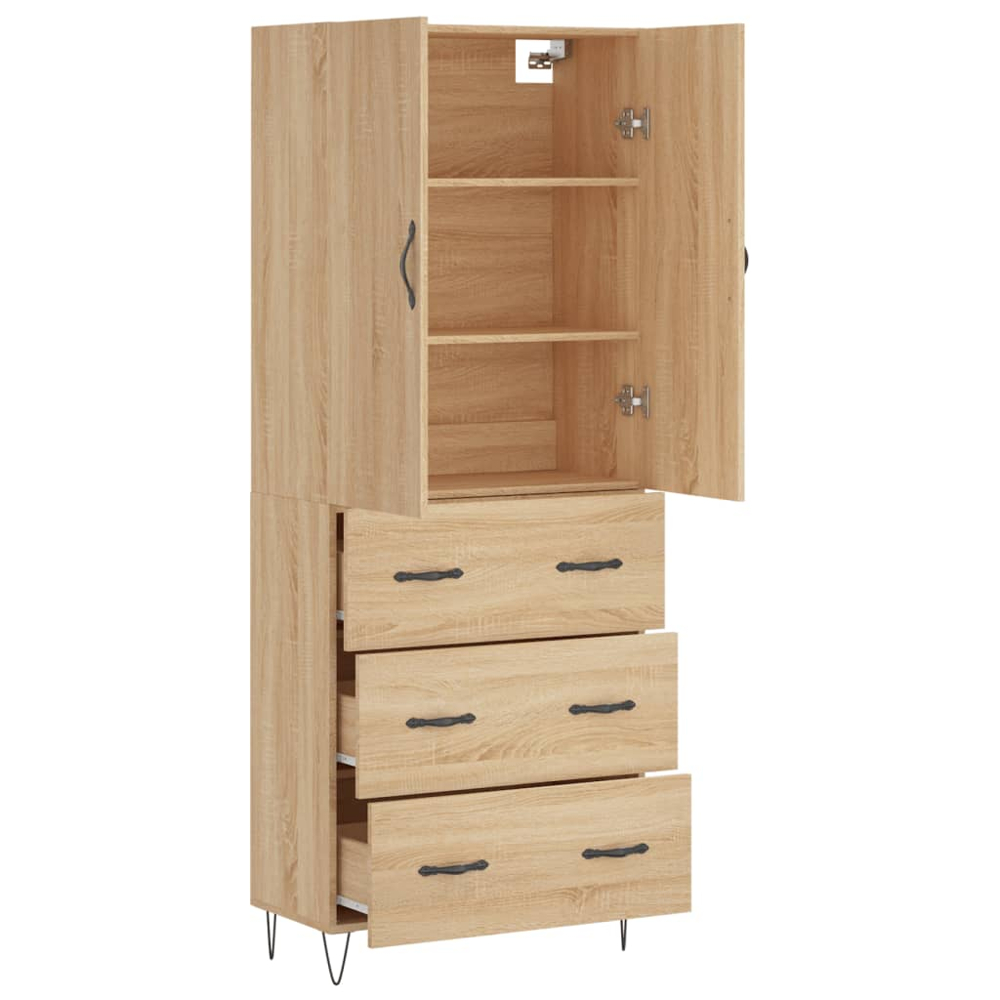 vidaXL 2 Door 3 Drawer Sonoma Oak Highboard Image 4