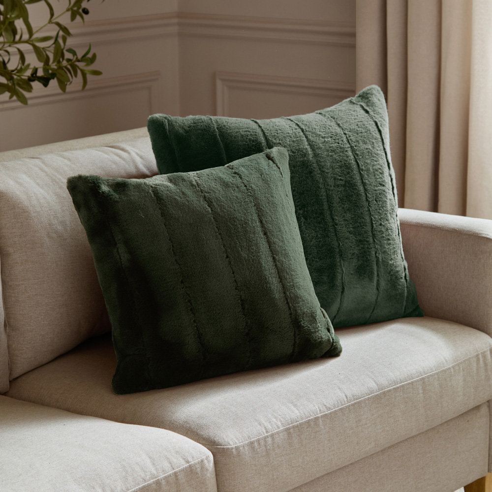 Paoletti Christmas Empress Pine Faux Fur Cushion 55 x 55cm Image 5