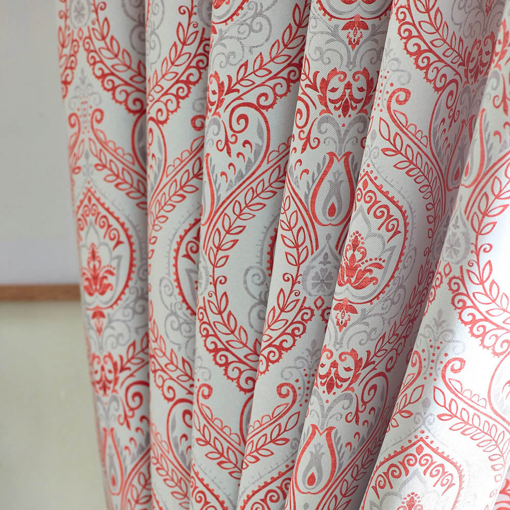 Alan Symonds Victoria Red Room Darkening Ring Top Eyelet Curtains 229 x 229cm Image 3