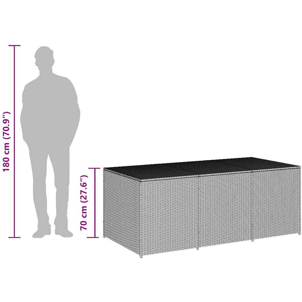 Walplus 180 x 90 x 70cm Grey PE Rattan Storage Box Image 8