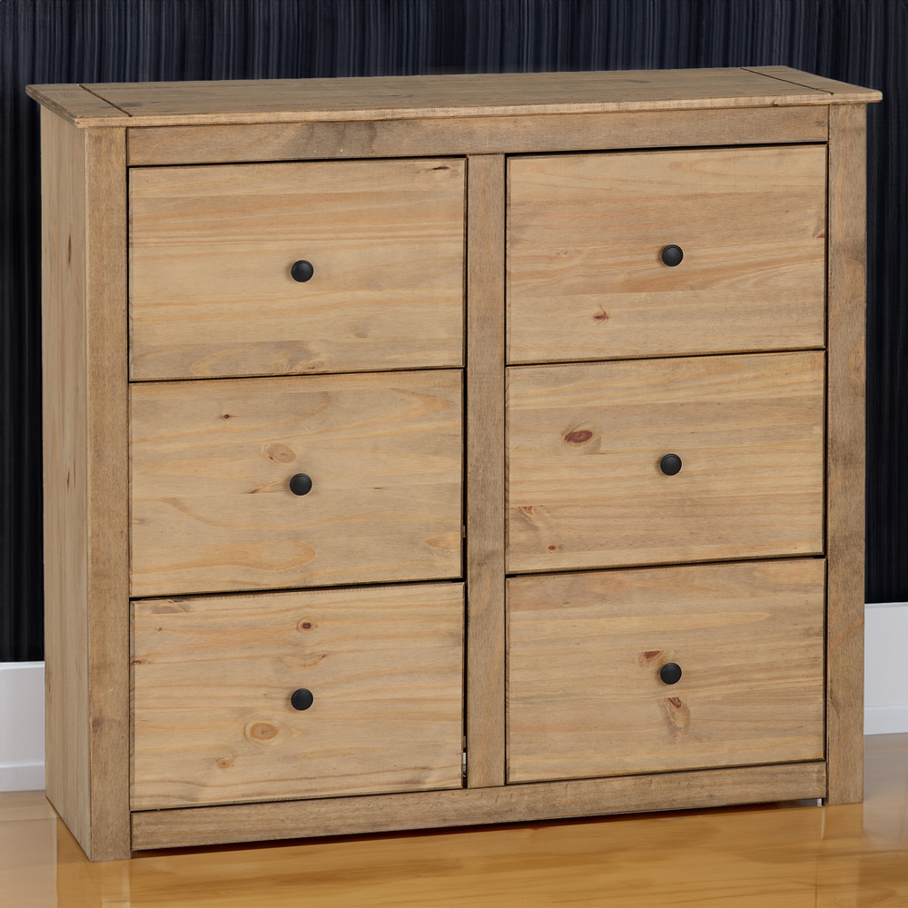 Seconique Panama 6 Drawer Natural Wax Chest of Drawers Image 1
