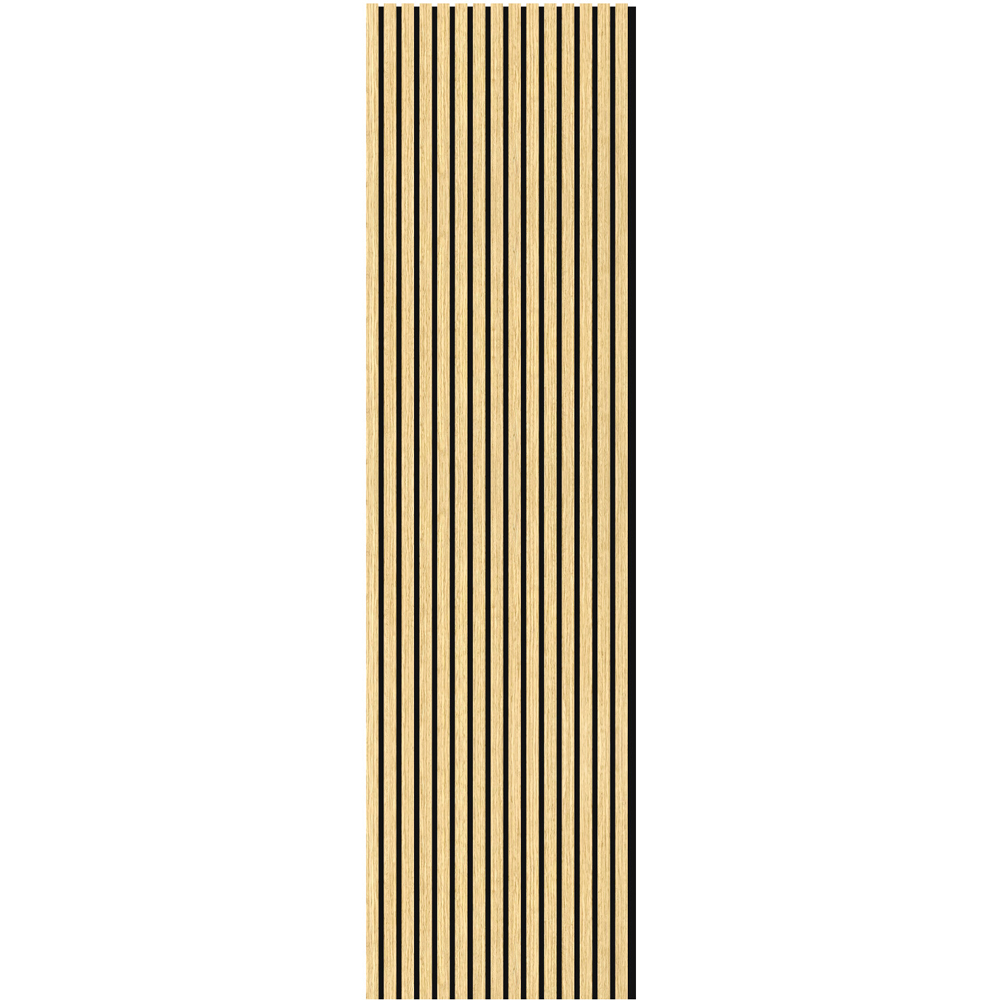 Wall Panels UK Premium White and Oak Flame Retardant Acoustic Slat Wall Panel 2 Pack Image 3