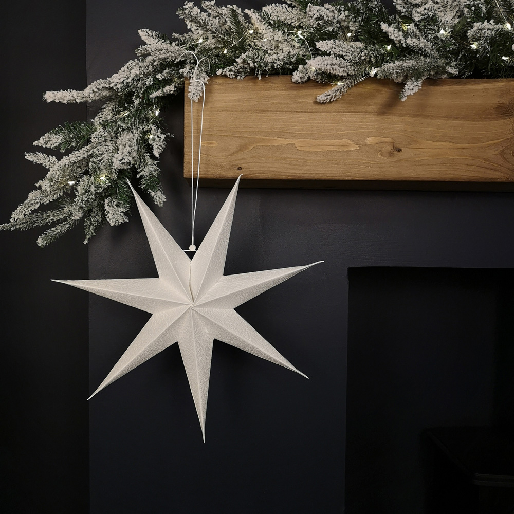 Samuel Alexander White Paper Foldable Star Christmas Decoration 38cm Image 5