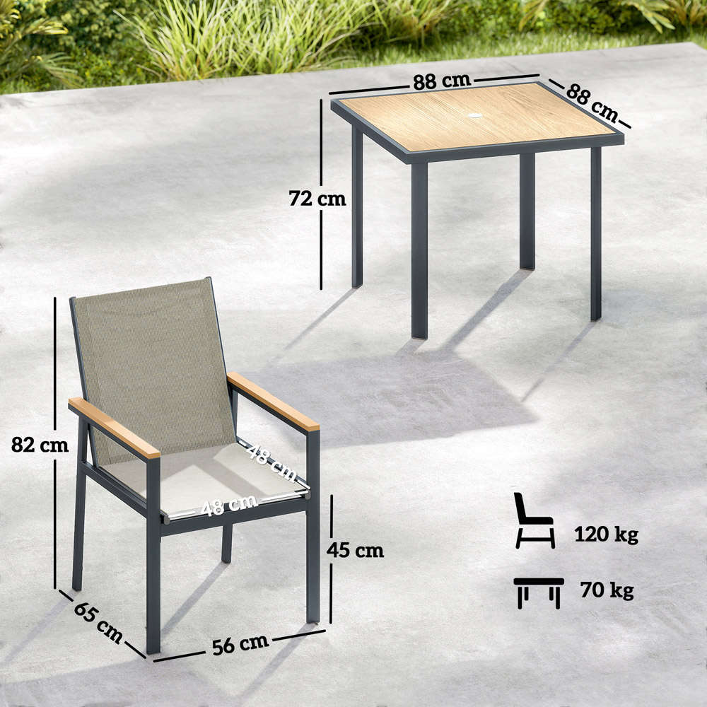 Outsunny 4 Seater Khaki Garden Dining Set Image 9