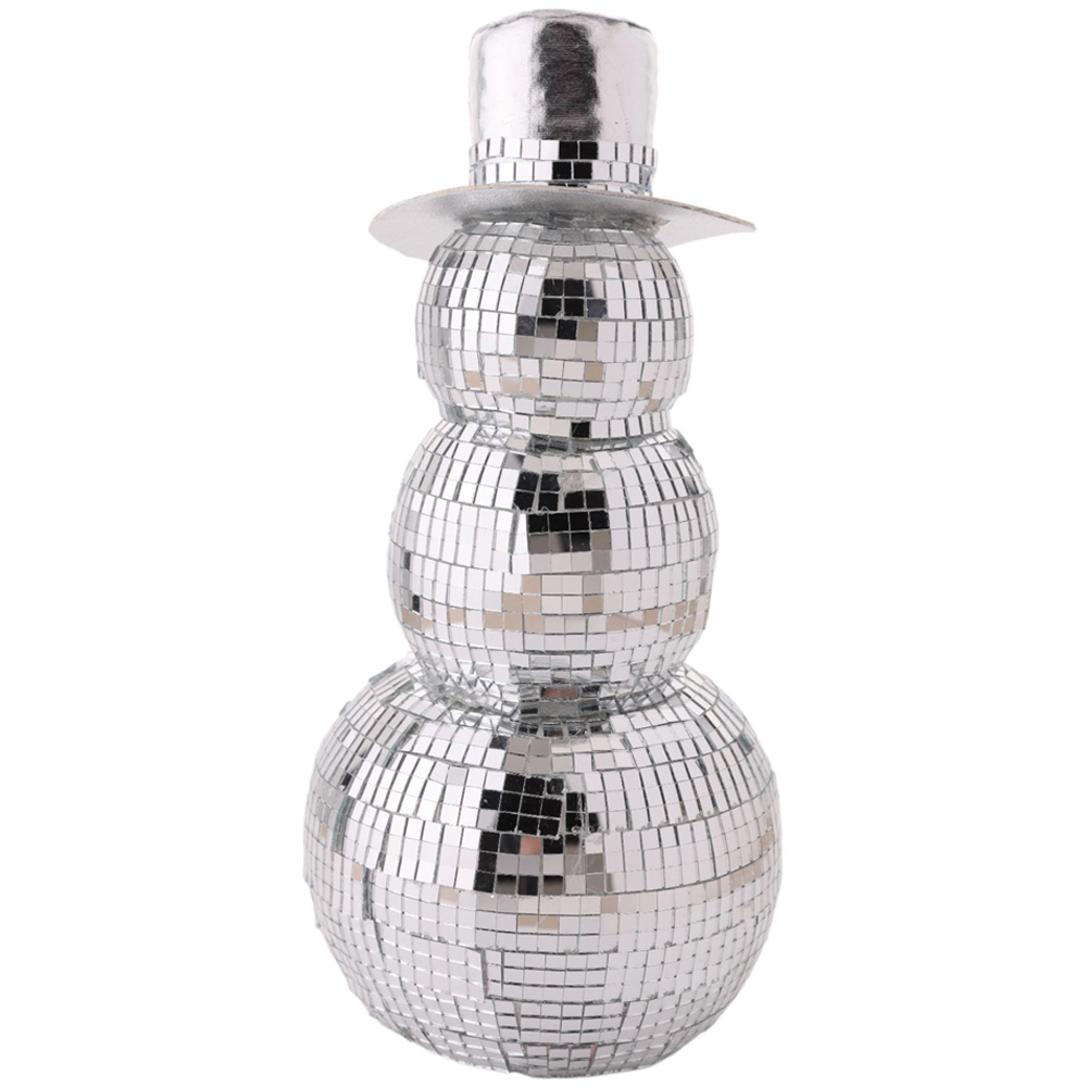 The Christmas Gift Co Disco Tiled Snowman Ornament Image