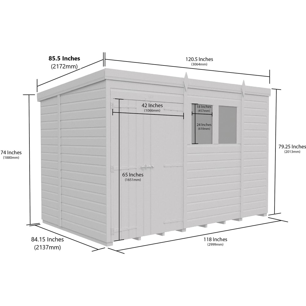DIY Sheds 10 x 7ft Tongue and Groove Timber Pent Garden Shed Image 9