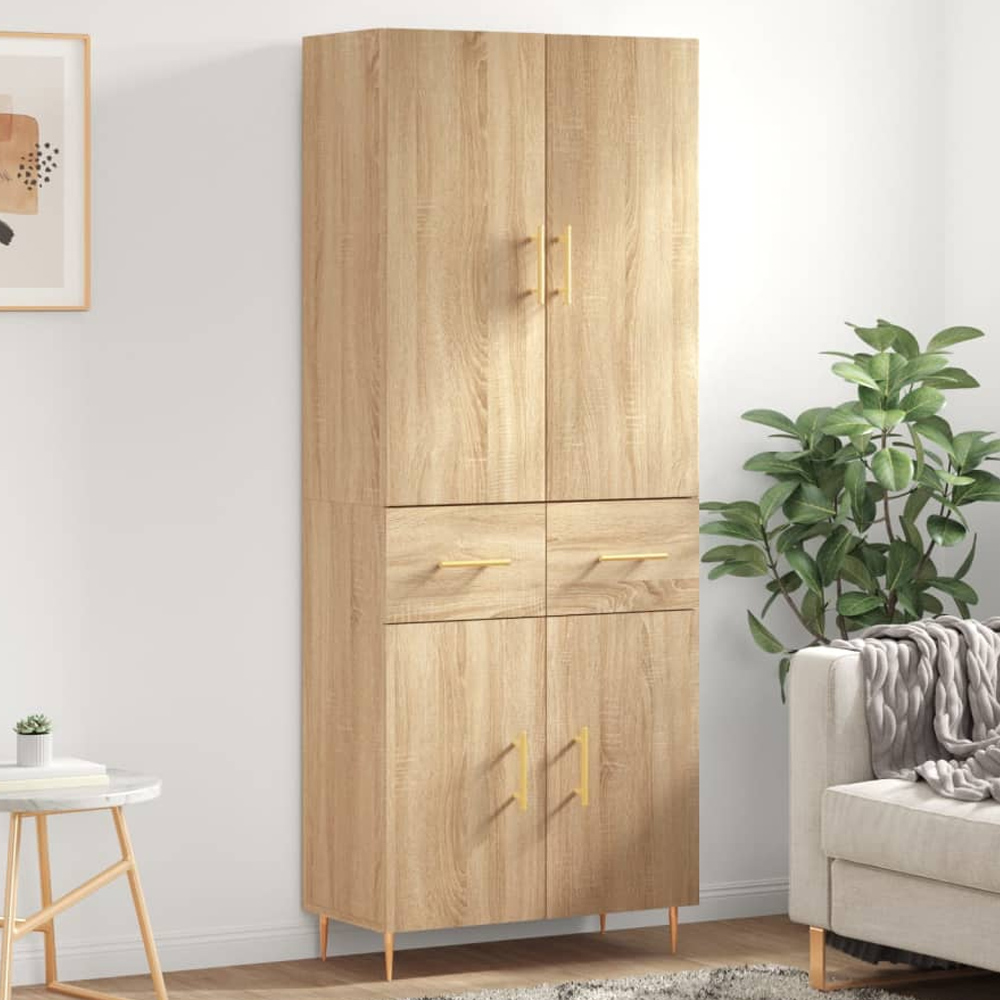 vidaXL 4 Door 2 Drawer Sonoma Oak Highboard Image 1