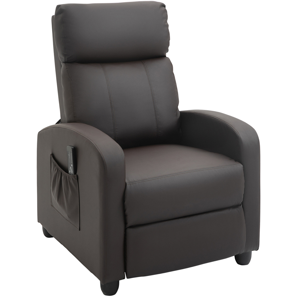 Portland Brown PU Leather Recliner Massage Chair with Remote Image 2