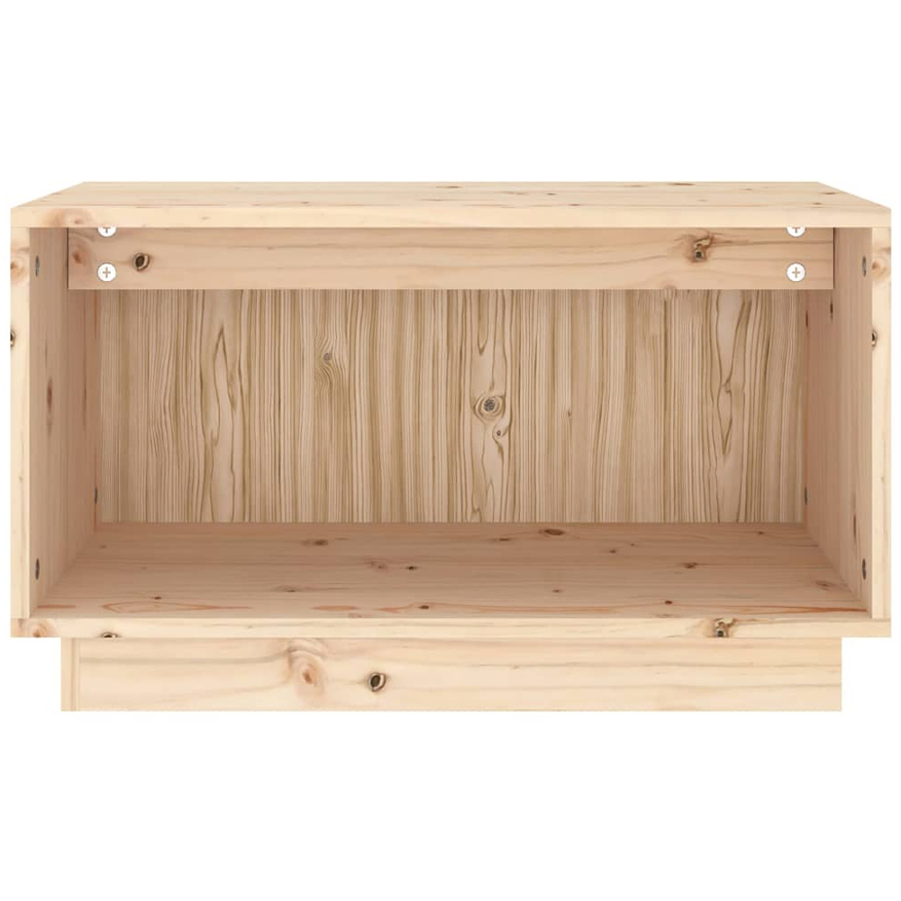 vidaXL Single Shelf Natural Solid Pine Wood TV Cabinet Image 3