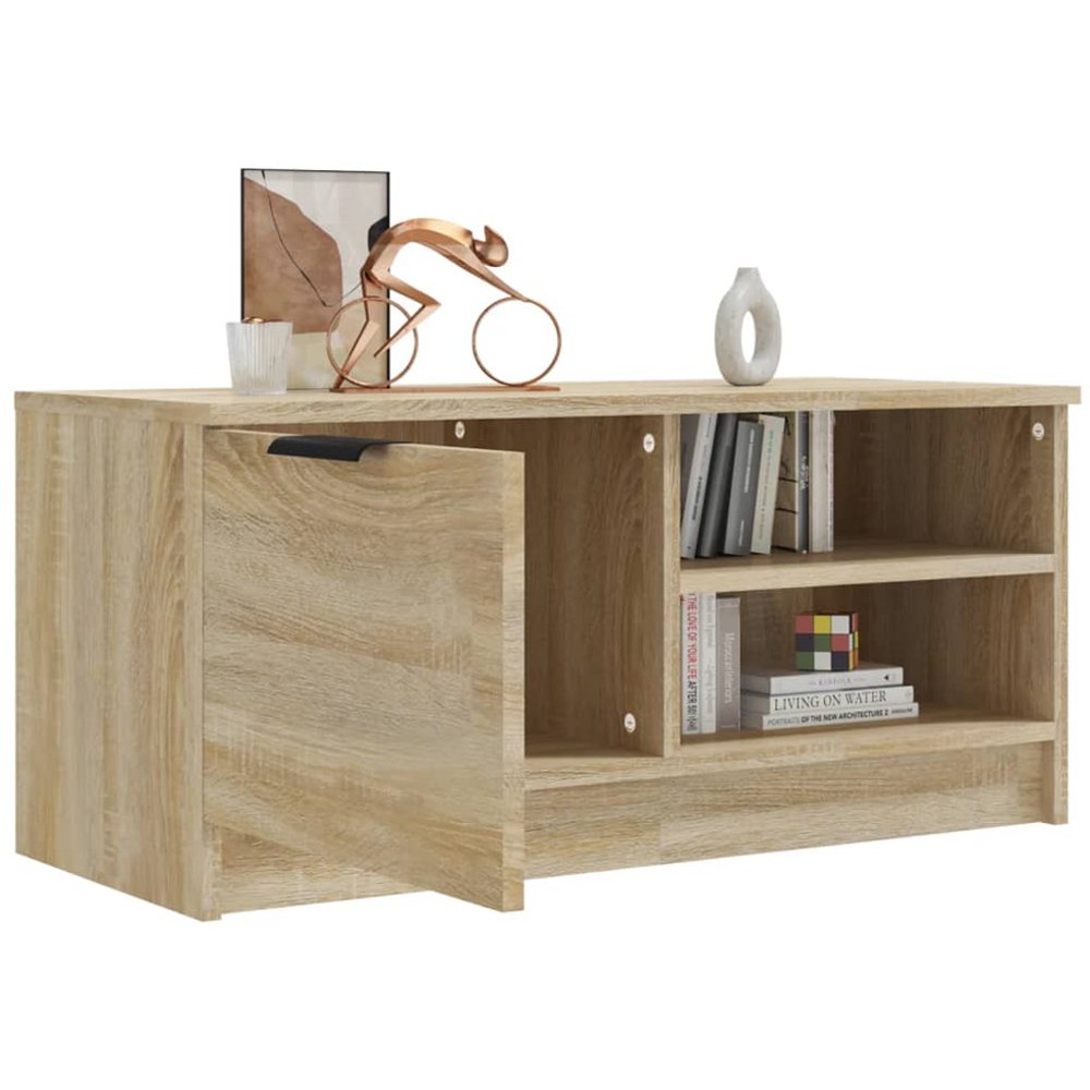 vidaXL Single Door 2 Shelf Sonoma Oak TV Cabinet Image 4