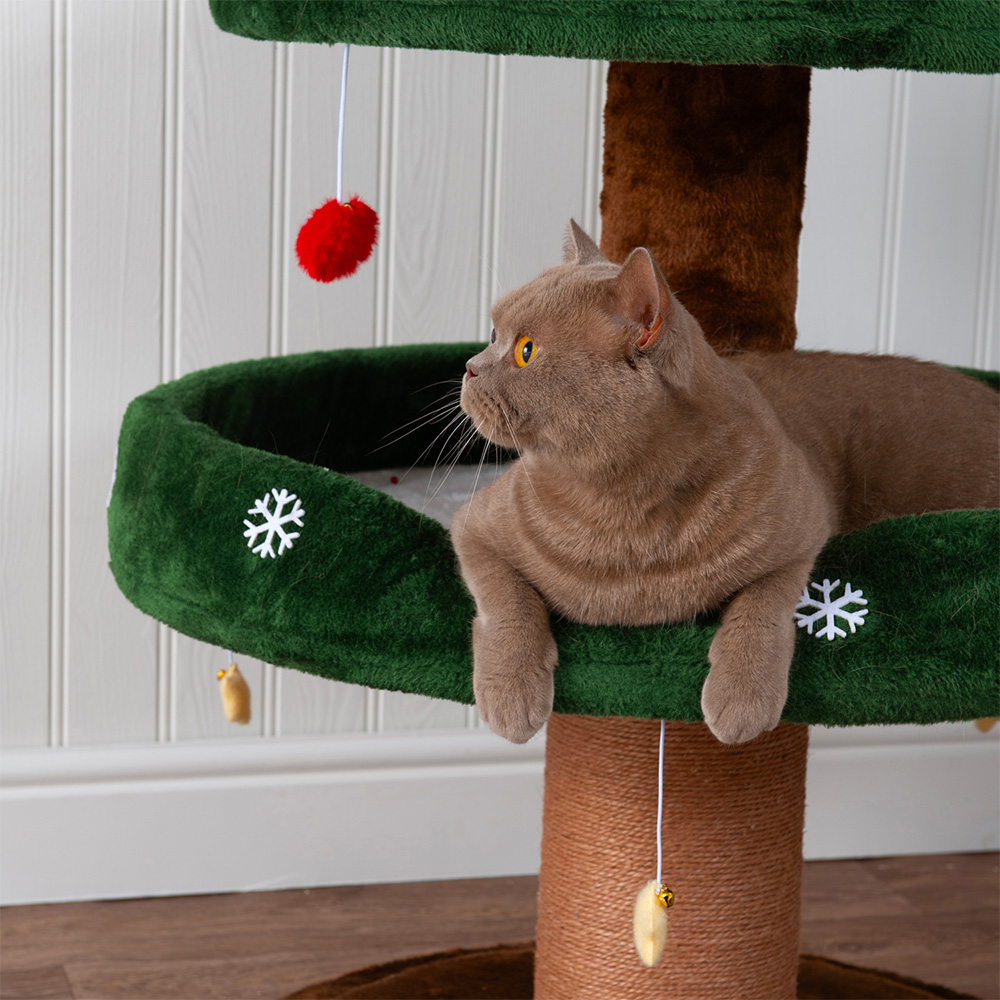 Christmas Tree Cat Tower Green Image 3