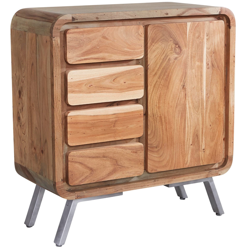 Brooklyn Single Door 4 Drawer Hardwood Sideboard Image 2