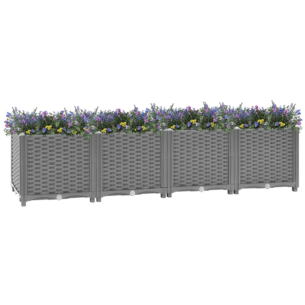 vidaXL Grey Polypropylene Raised Garden Bed 38 x 160 x 40cm Image 2