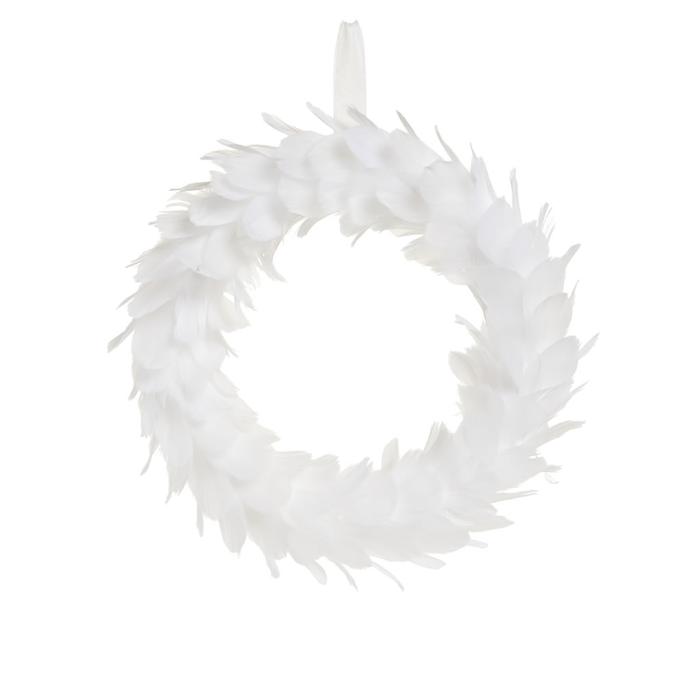 Wilko Winter Wonder Feather Christmas Wreath Image