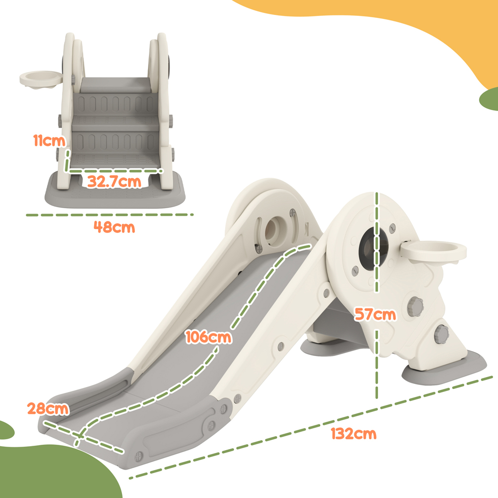 Tommy Toys 3-in-1 Cream and White Kids Slide Image 9