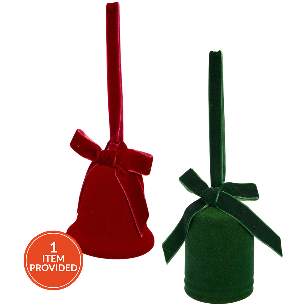 Hanging Flocked Bell Decoration Image 1