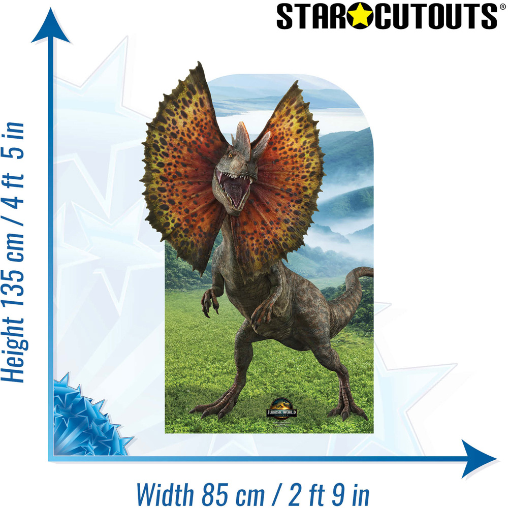 Star Cutouts Jurassic World Rebirth Dilophosaurus Dinosaur Stand in Cardboard Cutout 4.5ft Image 7