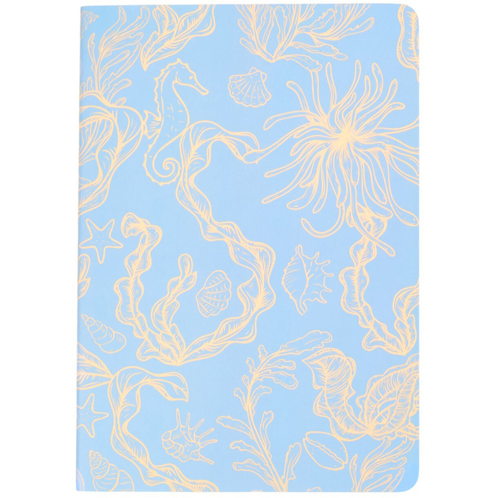 Set of 3 Seashell Stitched Notebooks Blue Image 4