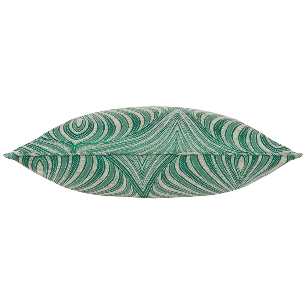 Paoletti Gatsby Emerald Jacquard Piped Cushion Image 3