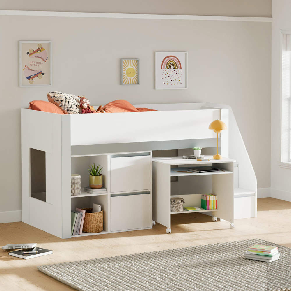 Julian Bowen Gaia Single White and Silver Mid Sleeper Bed Image 8