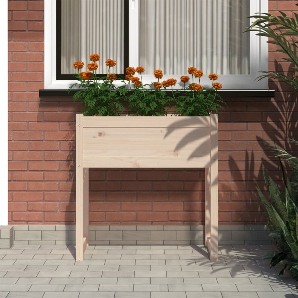 vidaXL Natural Solid Pine Wood Garden Planter 78 x 40 x 81cm Image 2