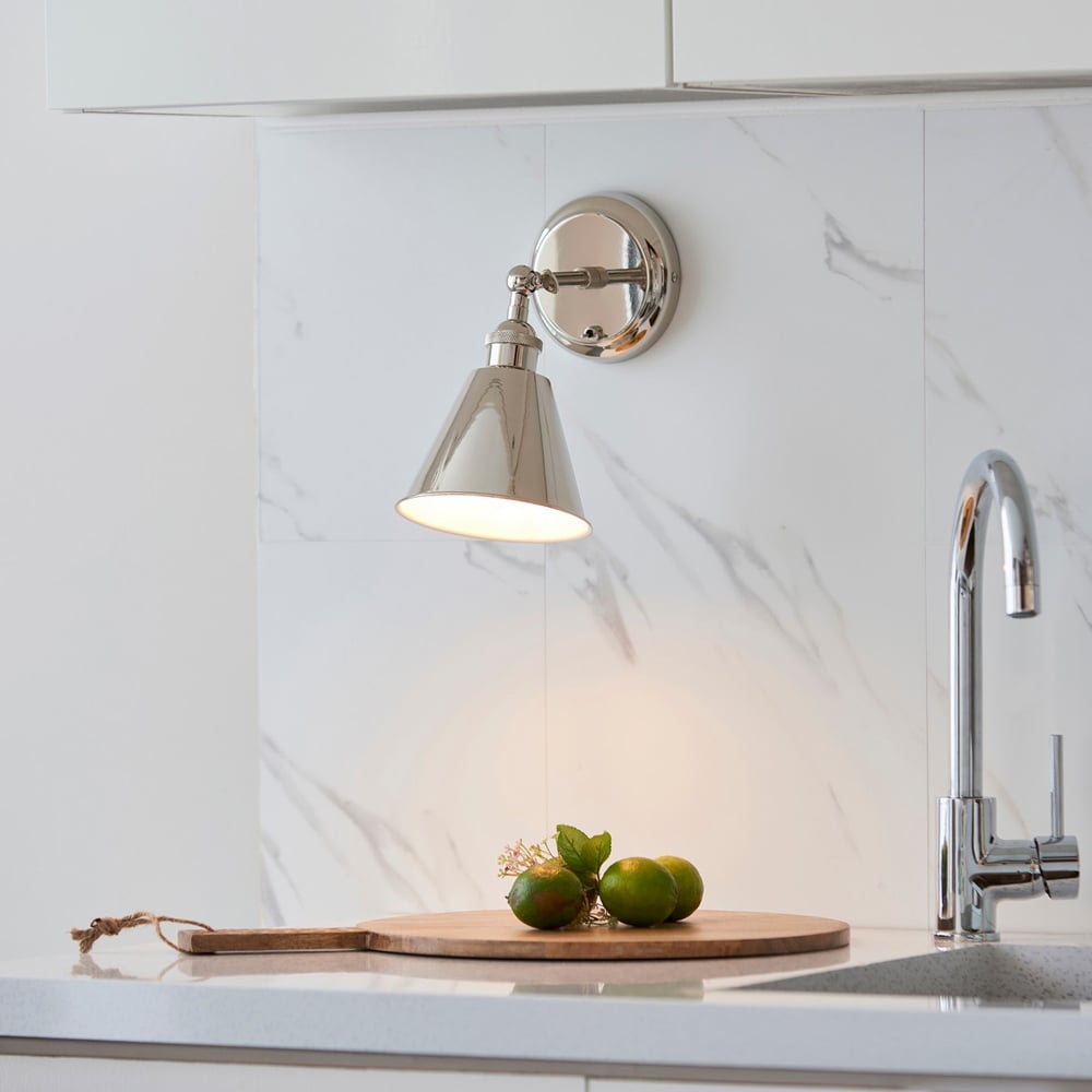 Merano Brescia Bright Nickel Plate Wall Light Image 7