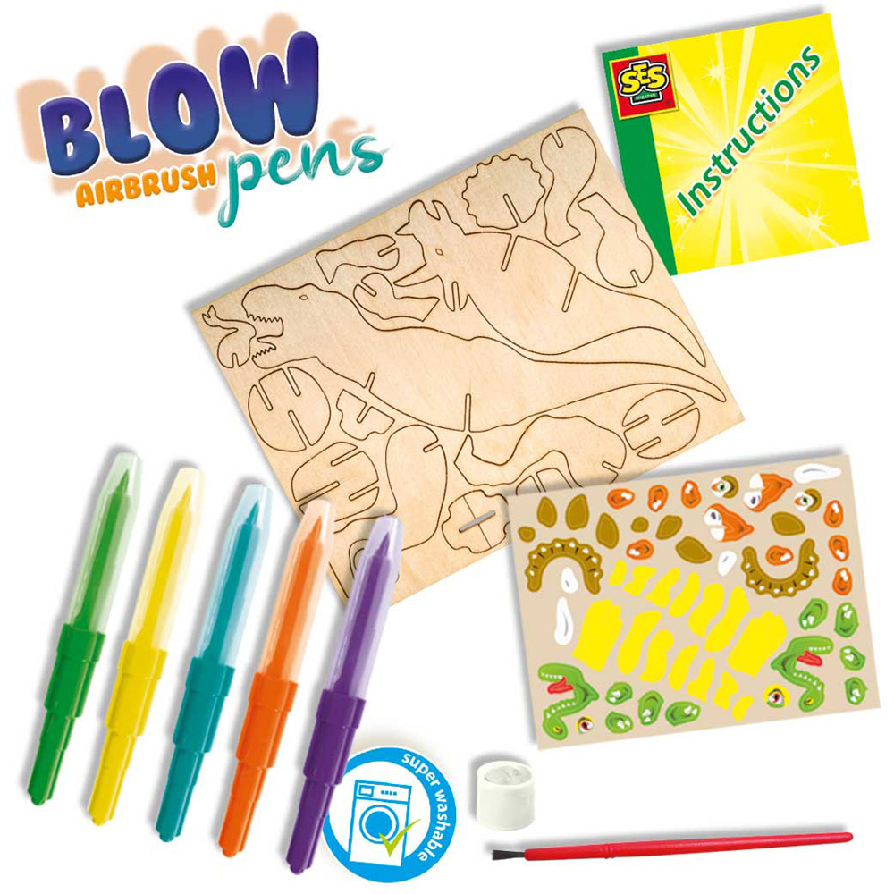 SES Creative Dinosaurs Blow Airbrush Pens Image 4