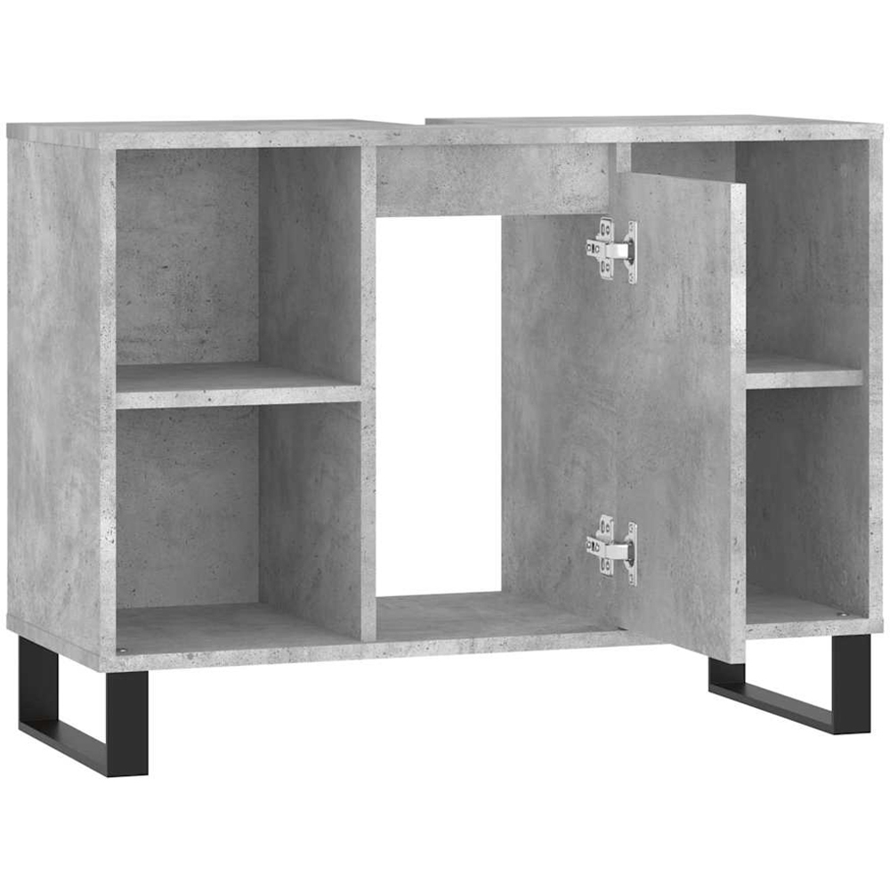 vidaXL Single Door 4 Shelf Concrete Grey Bathroom Cabinet Image 5