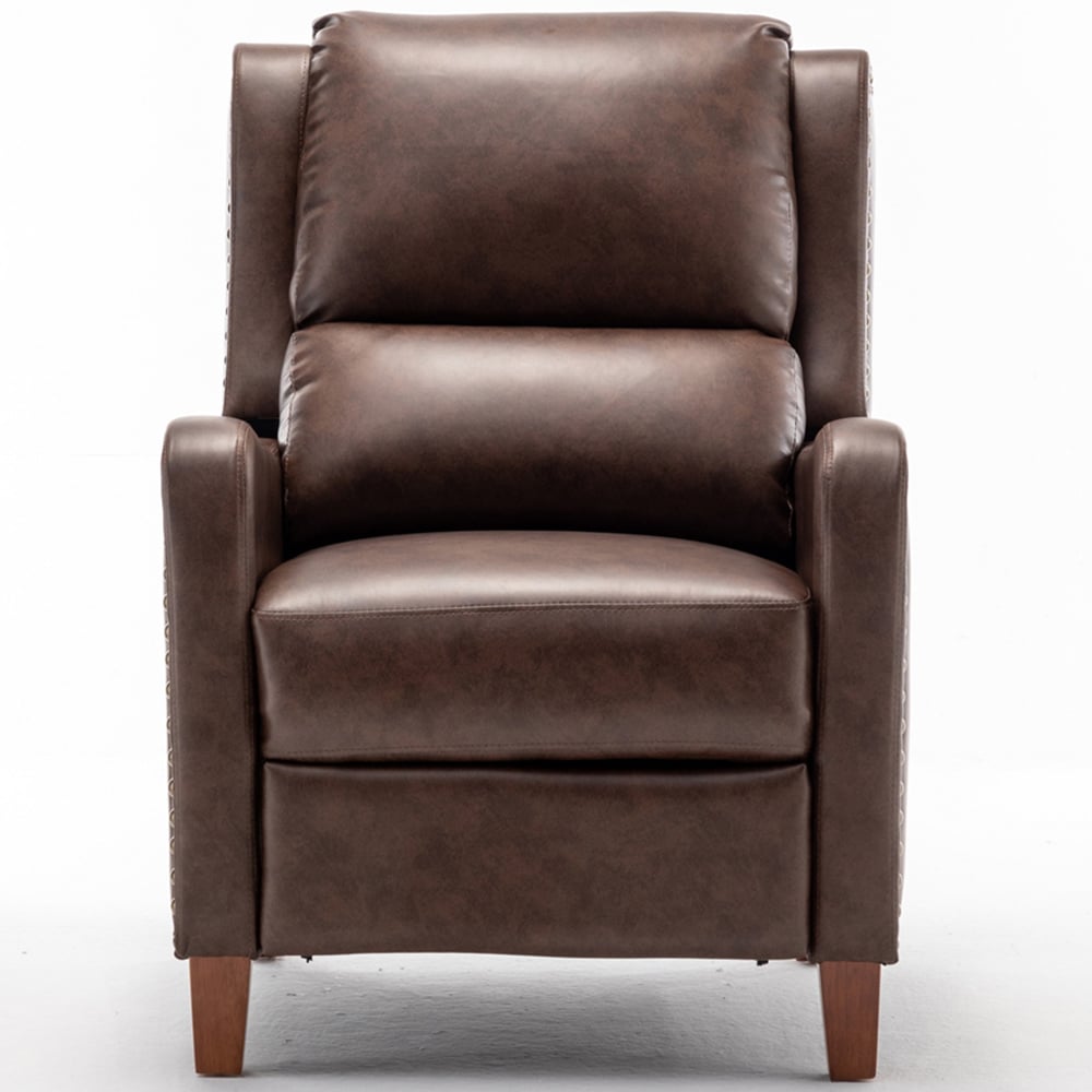 Florence Brown Leather Effect Pushback Recliner Chair Image 3
