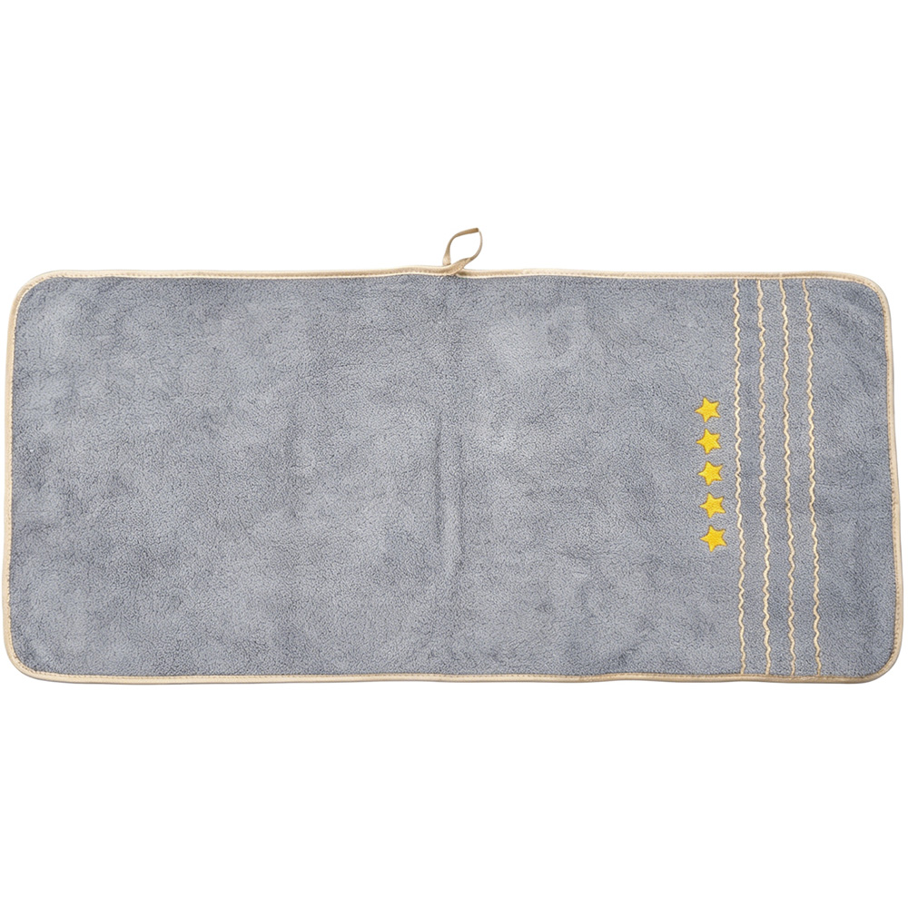 Living and Home Soft Polyester Dark Grey and Light Grey Gold Star Towel Set of 4 Image 3