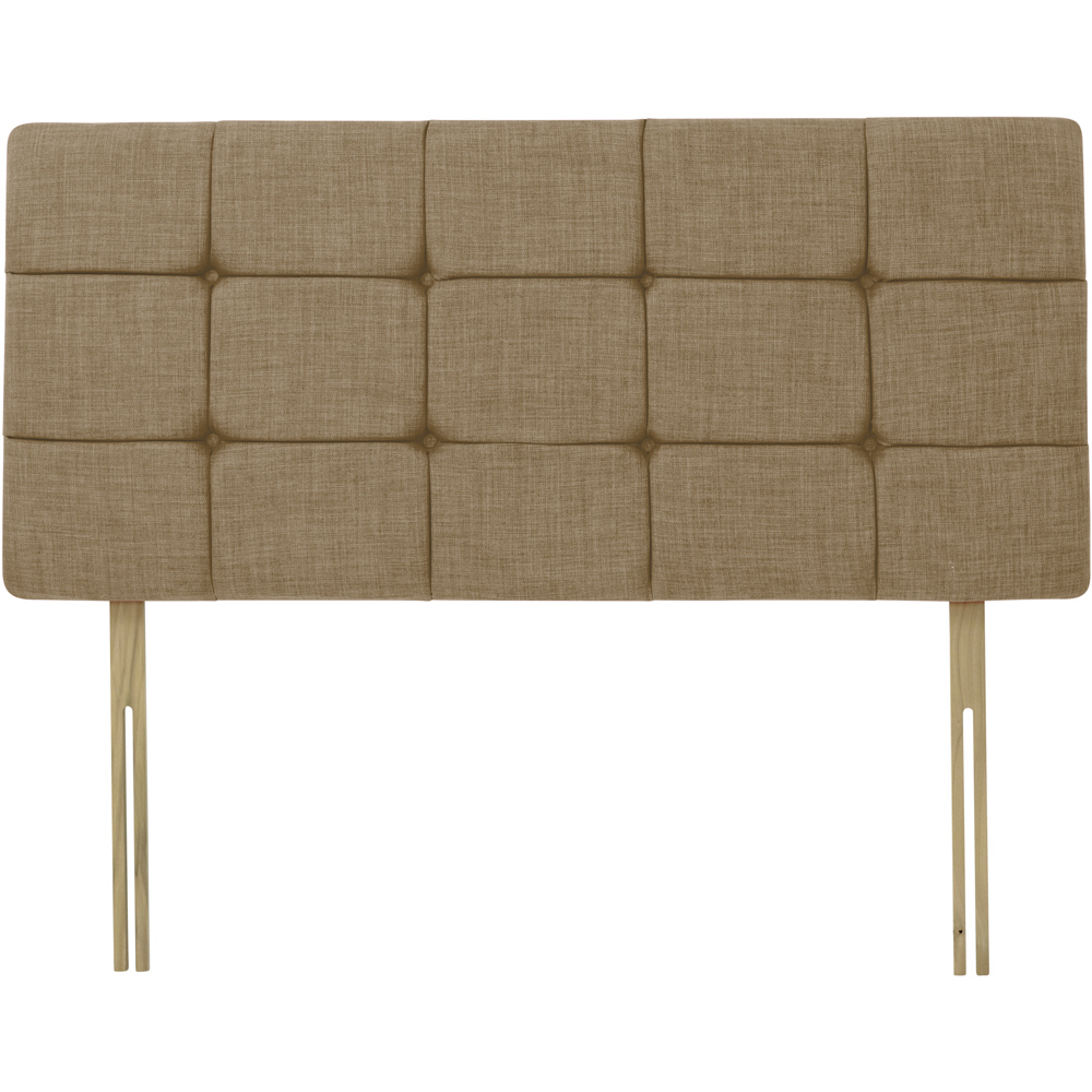 Bedmaster Double Cream Linen Pearl Squared Headboard Image 2