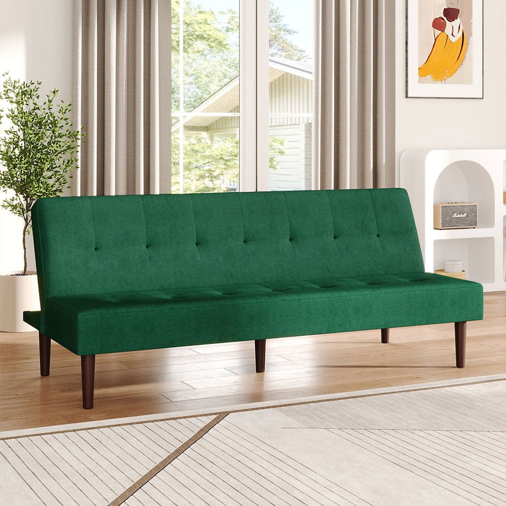 Living and Home 3 Seater Convertible Tufted Towelling Sofa Bed Image 8
